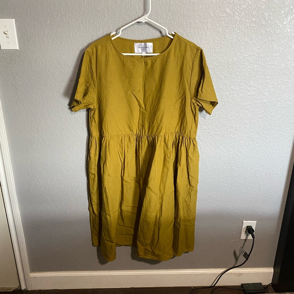Tradlands Nico Linen Dress - Tobacco L